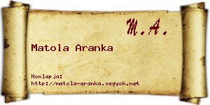 Matola Aranka névjegykártya